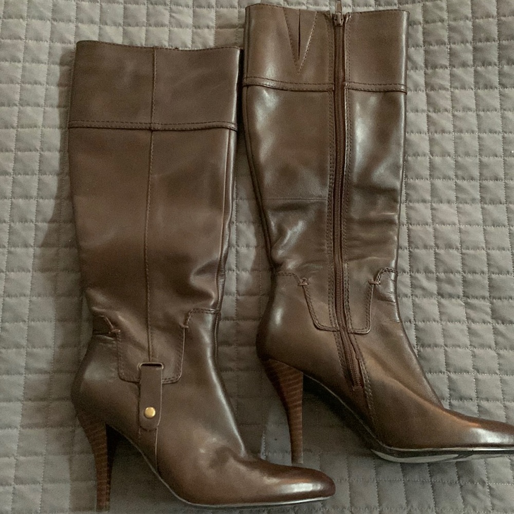 Nine West-tall brown leather boot. Size 6.5.